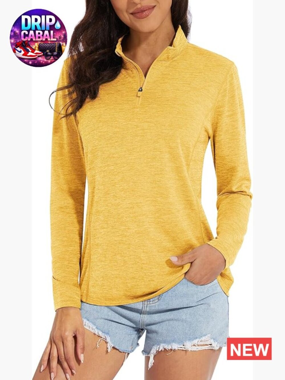 UPF 50+ Long Sleeve 1/4 Zip Pullover Quick Dry Workout Hiking Athletic Shirt